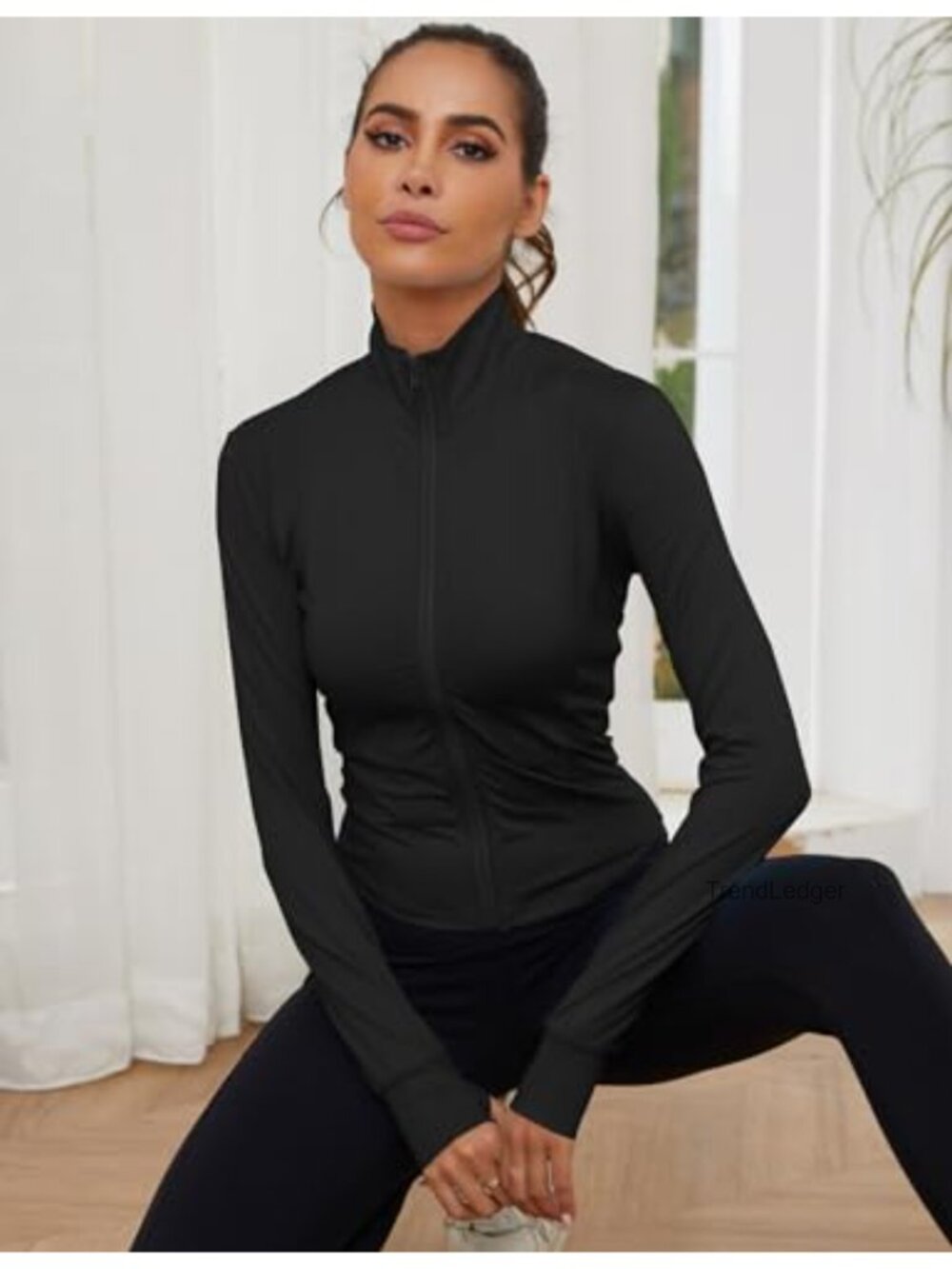 Gihuo Women's Workout Jacket Lightweight Zip Up Athletic Cropped Running